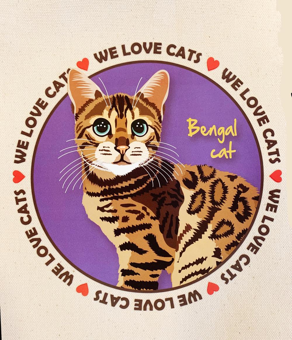 le Bonbon(ル ボンボン) トートバッグ ベンガルキャット Bengal Cat 猫 イラスト バッグ
