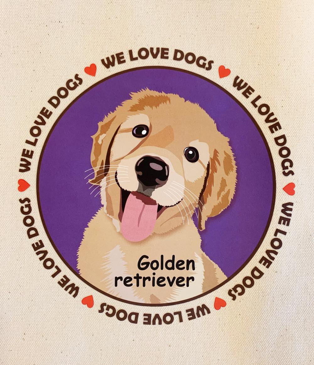 le Bonbon(ル ボンボン) トートバッグ ゴールデンレトリバー Golden Retriever 犬イラスト バッグ