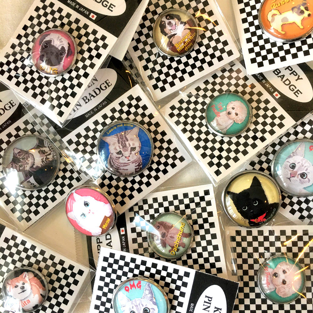 le Bonbon(ル ボンボン) 猫 ピンバッジ あくび猫 BK ピンバッチ 猫 ブローチ 猫ピン