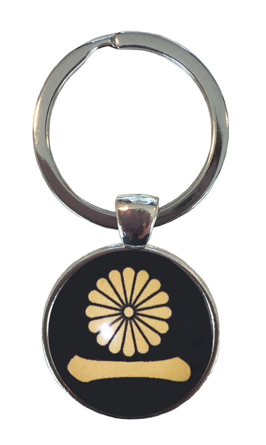 キーホルダー キーチェーン 家紋 三つ盛亀甲に花菱 直江兼続