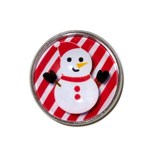 クリスマス ピンバッジ ストライプ 雪だるま RD クリスマス