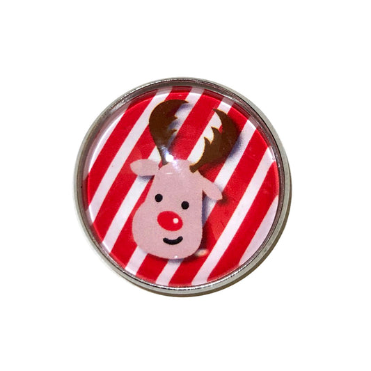 クリスマス ピンバッジ ストライプ トナカイ NV クリスマス