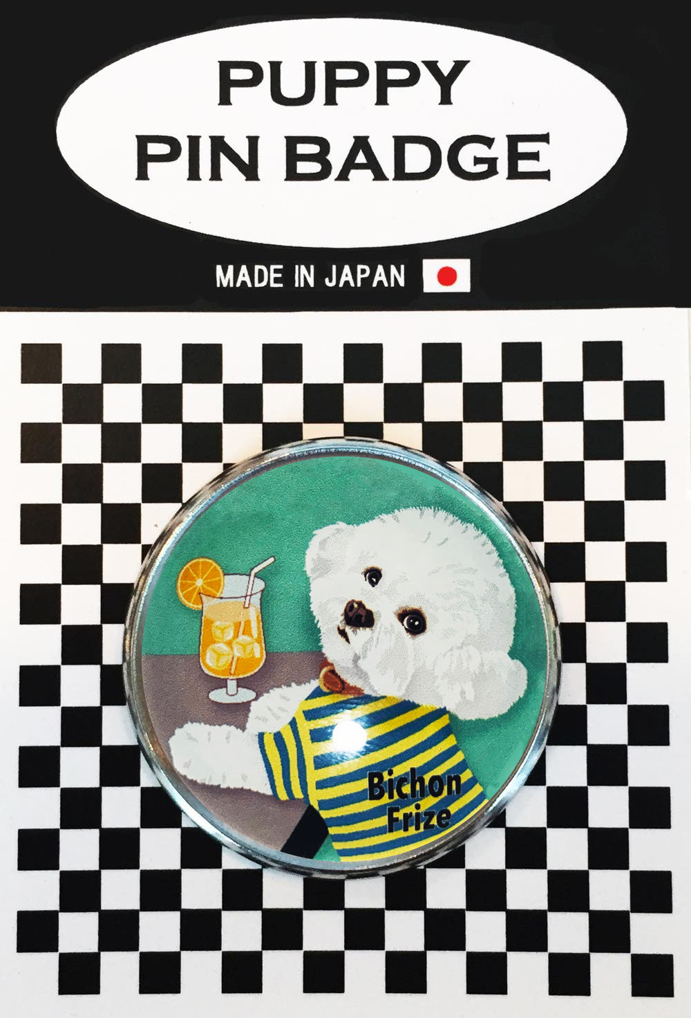 le Bonbon(ル ボンボン) ピンバッジ 犬 ビションフリーゼ ジュース ME ピンバッチブローチ 犬 ピンバッジ 犬 ブローチ 犬