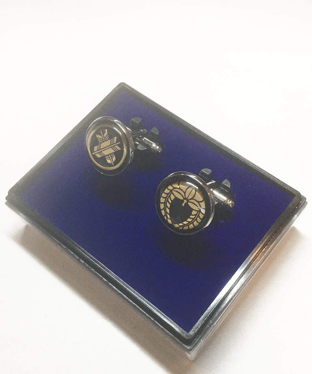 カフス 家紋 竹に雀仙台笹 伊達政宗 家紋カフス ボタン カフリンクス