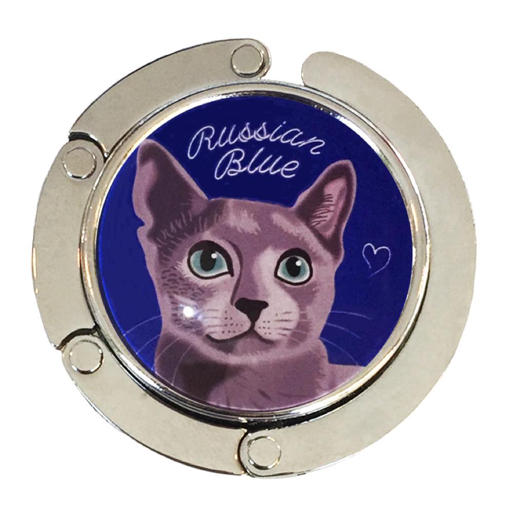 バッグハンガー ロシアンブルー Nv バッグフック バッグ掛け 猫 バッグハンガー