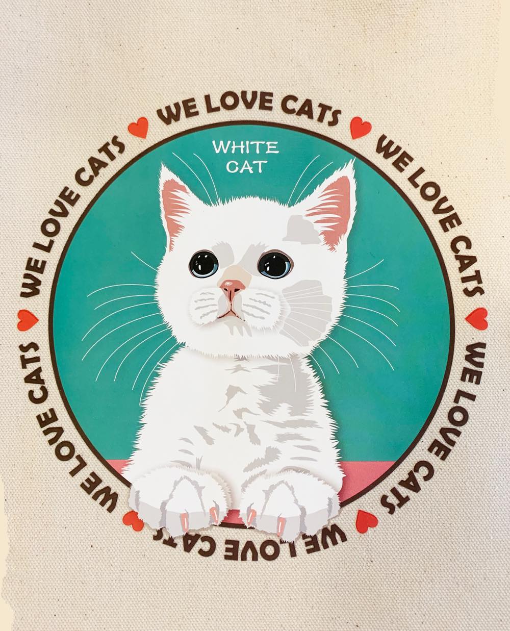le Bonbon(ル ボンボン)　トートバッグ 白猫 White Cat 猫 イラスト バッグ