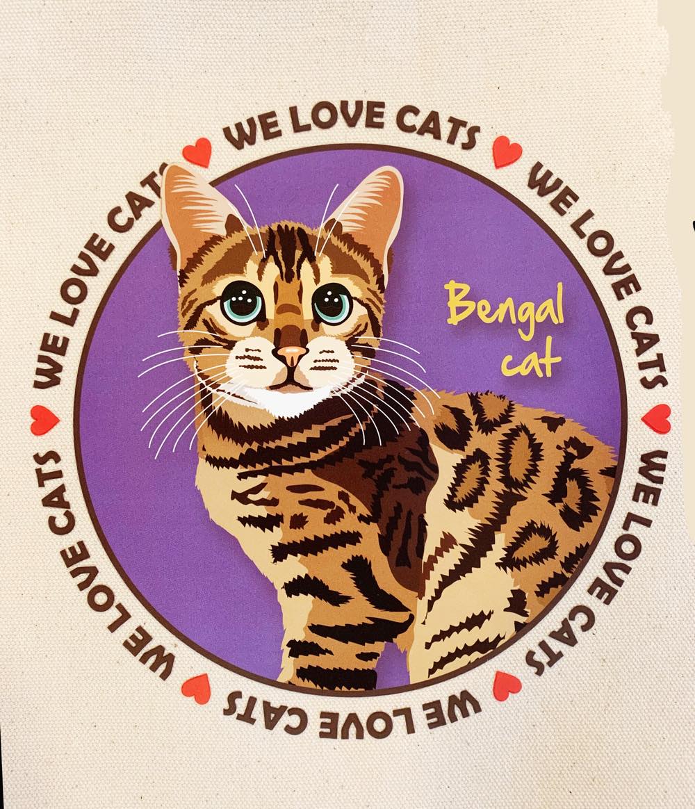le Bonbon(ル ボンボン)　トートバッグ ベンガルキャット Bengal Cat 猫 イラスト バッグ