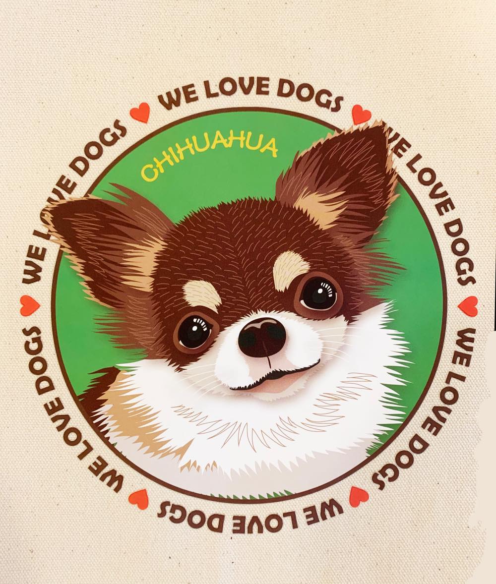 le Bonbon(ル ボンボン)　トートバッグ チワワ Chihuahua 犬イラスト バッグ