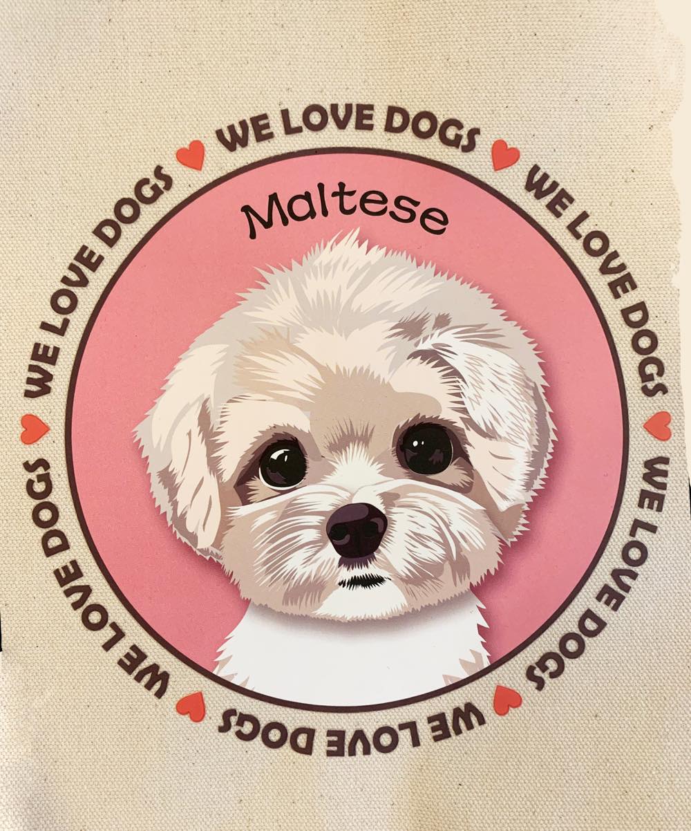 le Bonbon(ル ボンボン)　トートバッグ マルチーズ Maltese 犬イラスト バッグ