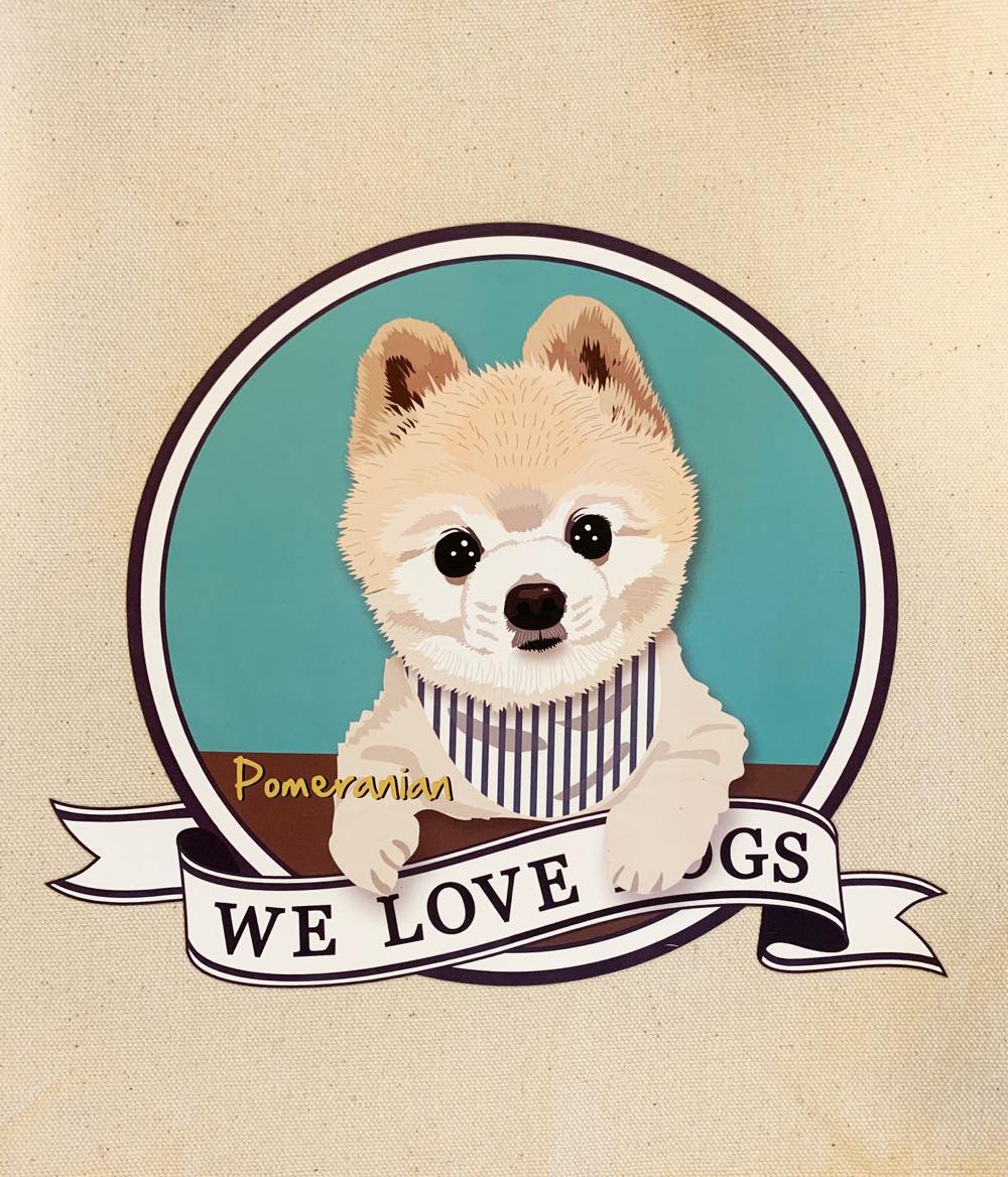 le Bonbon(ル ボンボン)　トートバッグ ポメラニアン Pomeranian 犬イラスト バッグ