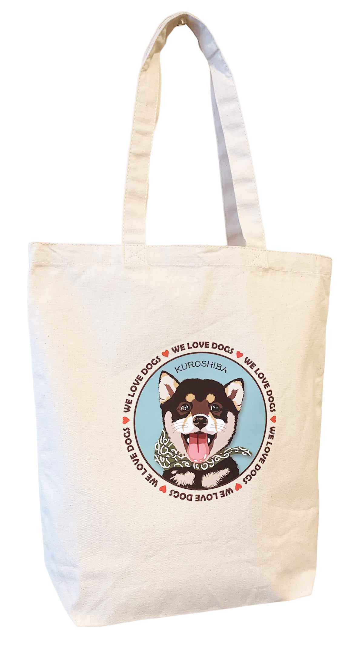 le Bonbon(ル ボンボン)　トートバッグ 黒豆柴犬 Black Shiba Inu 犬イラスト バッグ