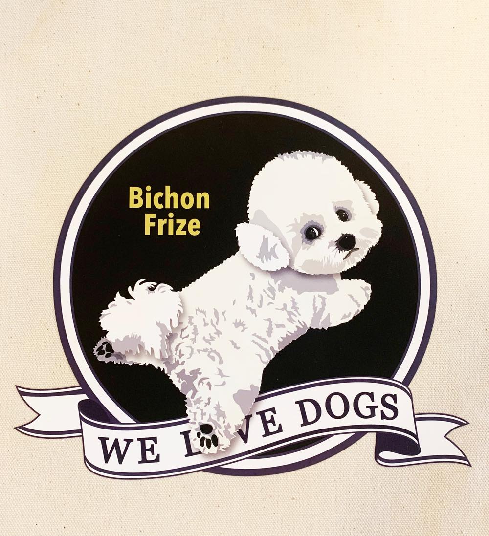 le Bonbon(ル ボンボン)　トートバッグ ビションフリーゼ Bichon Frise 犬イラスト バッグ