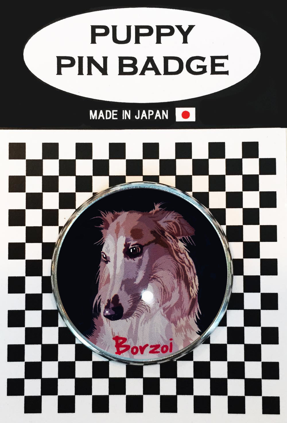 le Bonbon(ル ボンボン) ピンバッジ 犬  ボルゾイ BK バッチブローチ 犬 ピンバッジ 犬 ブローチ 犬