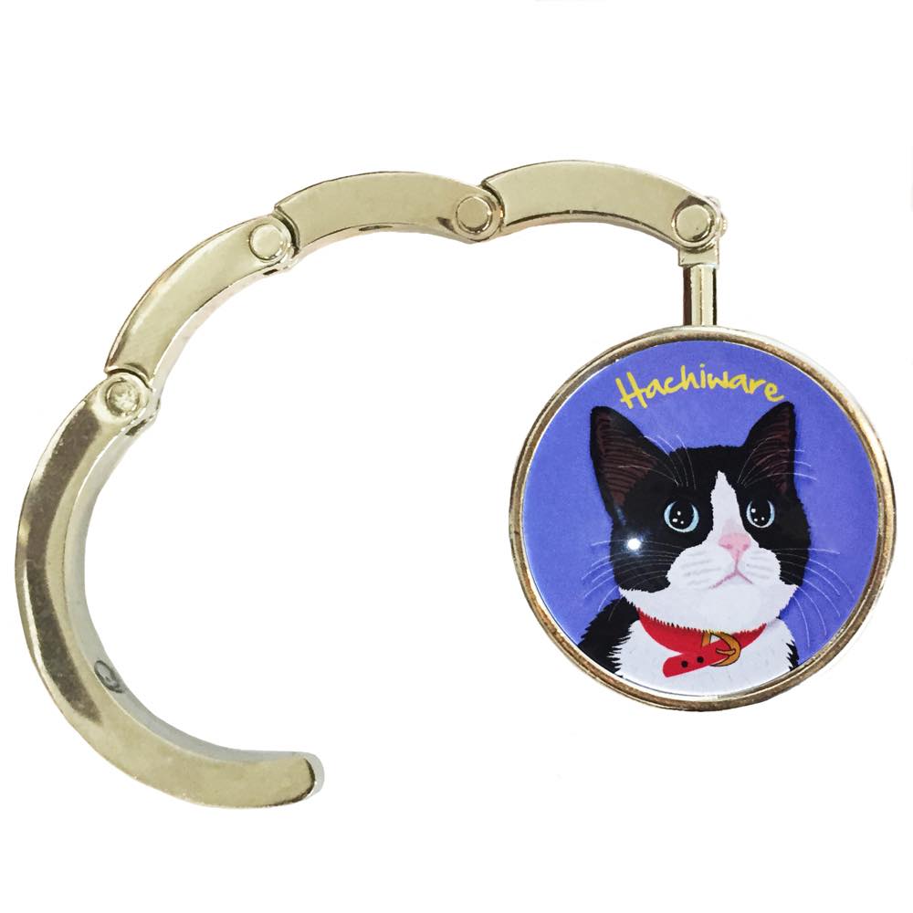 バッグハンガー ハチワレミケ PL バッグフック バッグ掛け 猫 バッグハンガー