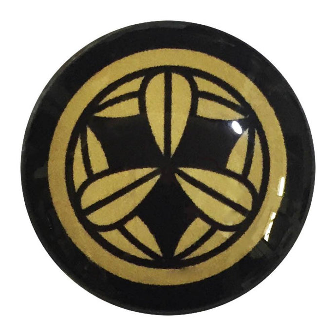 家紋ピンバッジ 20mm 丸に九枚笹 ピンバッチ pins 家紋
