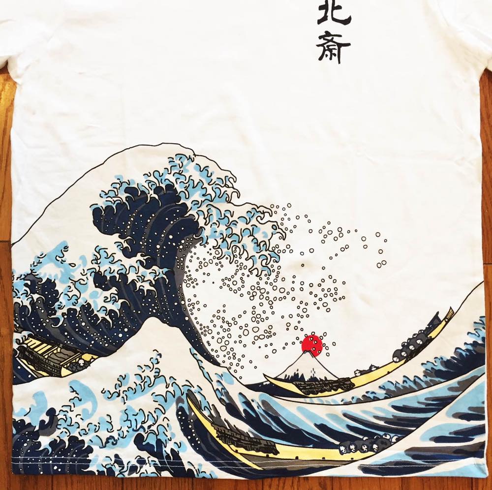 Tシャツ 北斎 白 和柄 浮世絵 神奈川沖浪裏 メンズ Tシャツメンズ半袖