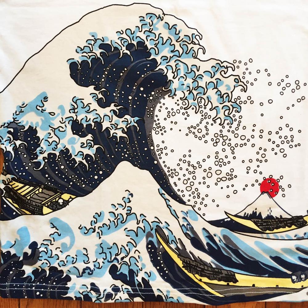 Tシャツ 北斎 白 和柄 浮世絵 神奈川沖浪裏 メンズ Tシャツメンズ半袖