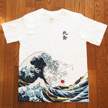 画像をギャラリービューアに読み込む, Tシャツ 北斎 白 和柄 浮世絵 神奈川沖浪裏 メンズ Tシャツメンズ半袖
